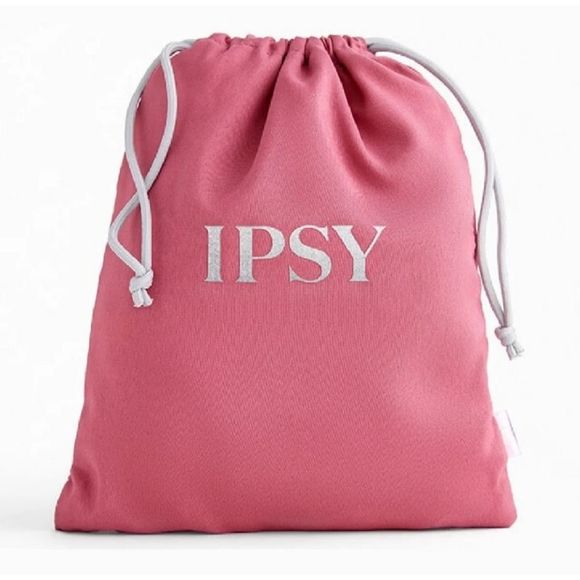 Ipsy Pink Drawstring Makeup Bag Holographic IPSY Logo - Picture 1 of 3